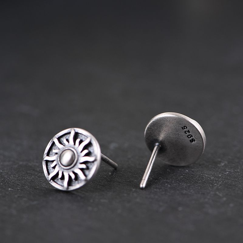 Sun Star Crescent Earrings