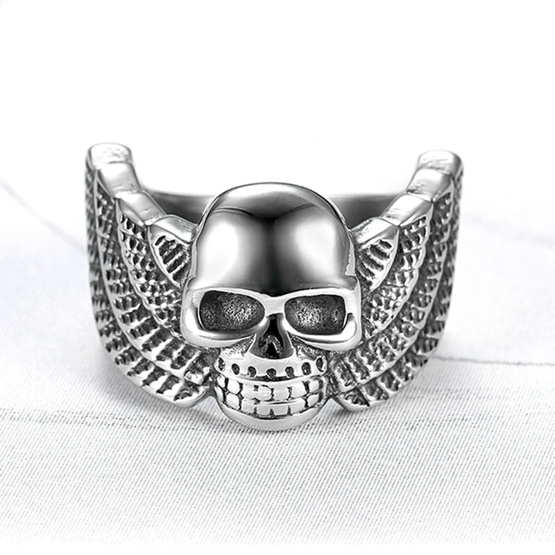 Skull With Wings Ring