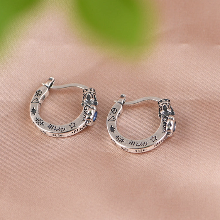 Crown Set with Zircon Earrings