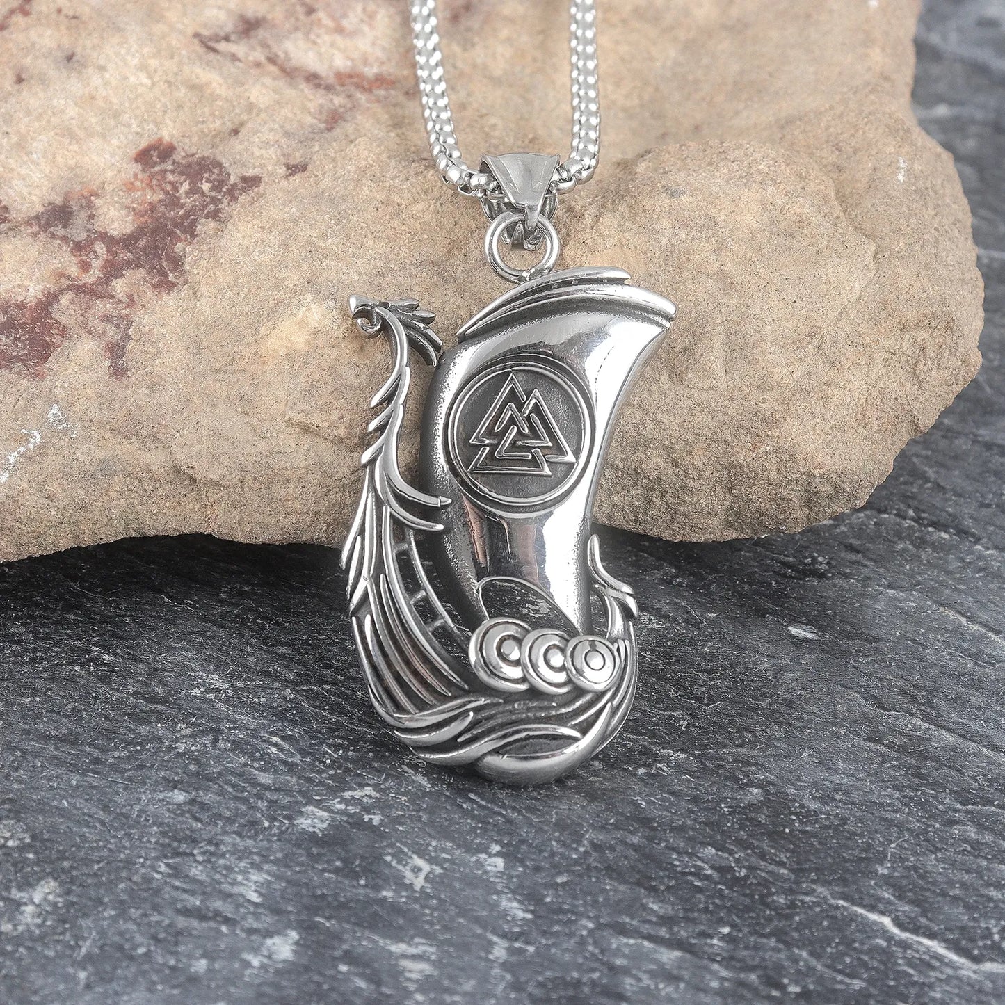 Valknut Ship Pendant
