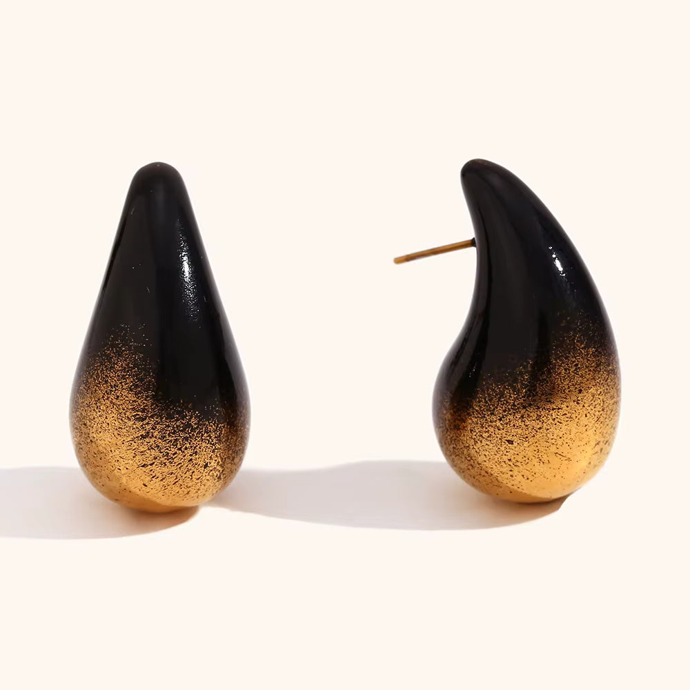 Enamel Gold Earrings