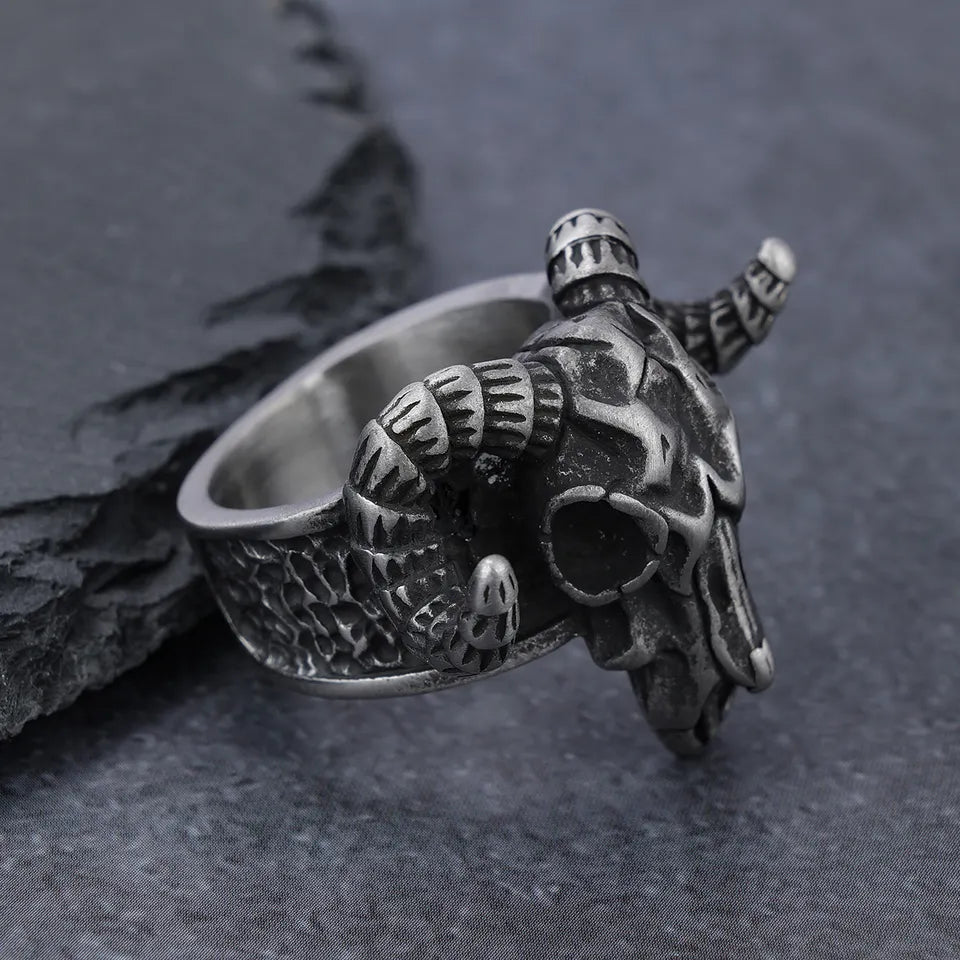 Lucifer Goat head of Satan Ring