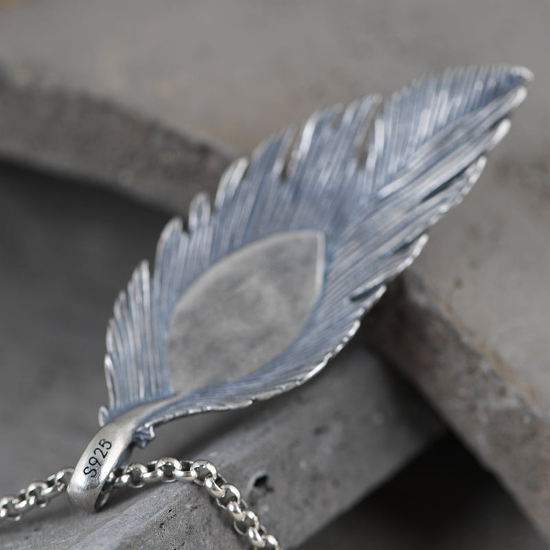 Feather Silver Necklace