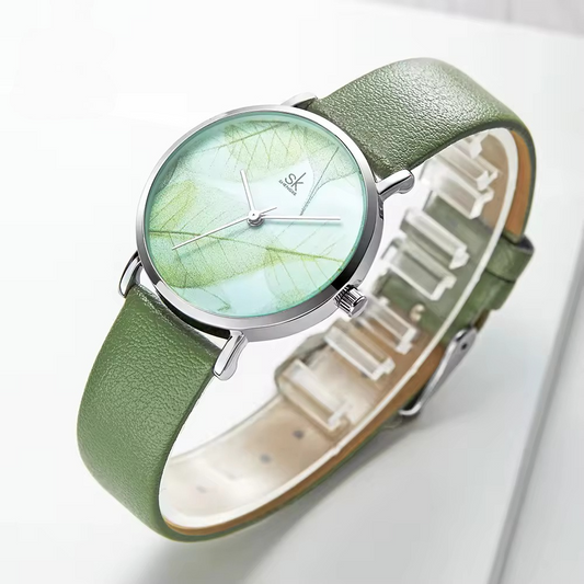 Green Leaf Quartz Watch