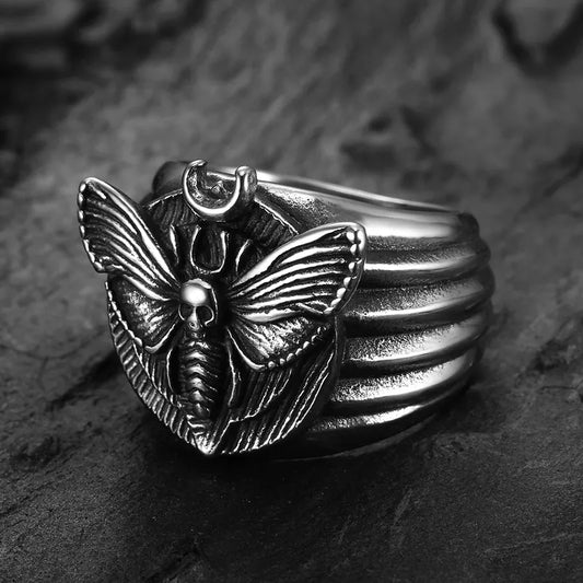 Moth Skull Ring