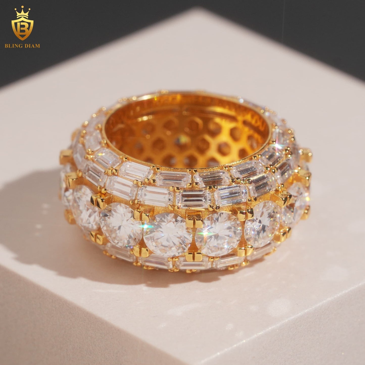 Iced-out hip-hop ring