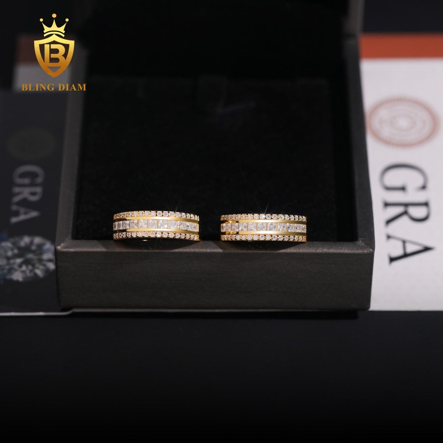 Square stone moissanite ring