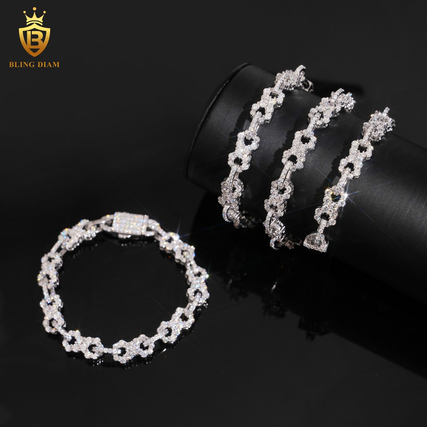 Moissanite Link Chain Bracelet