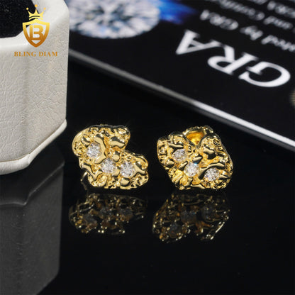 Moissanite Nugget Stud Earrings