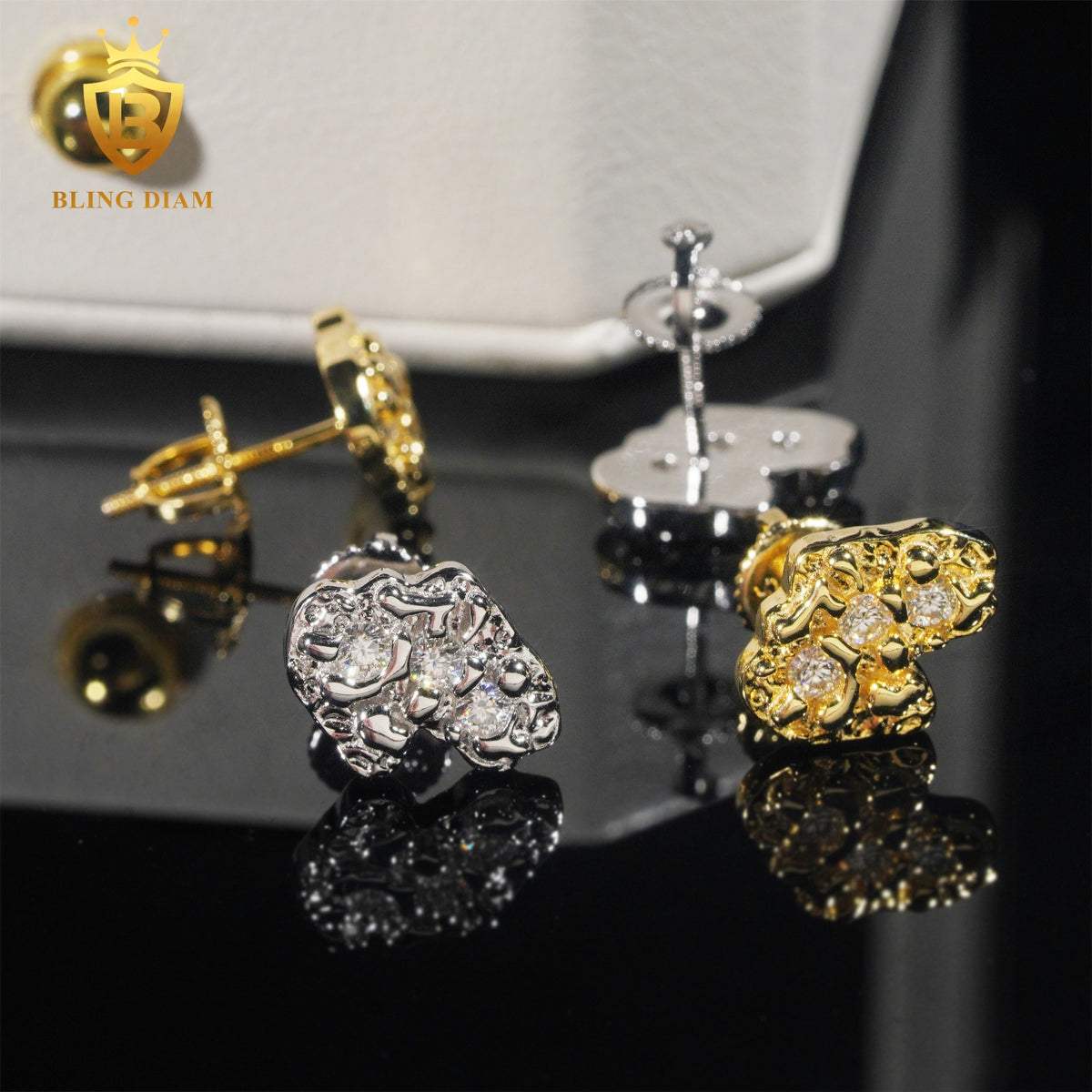 Moissanite Nugget Stud Earrings