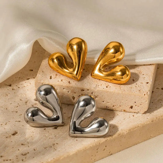 Geometric Irregular Heart Earrings