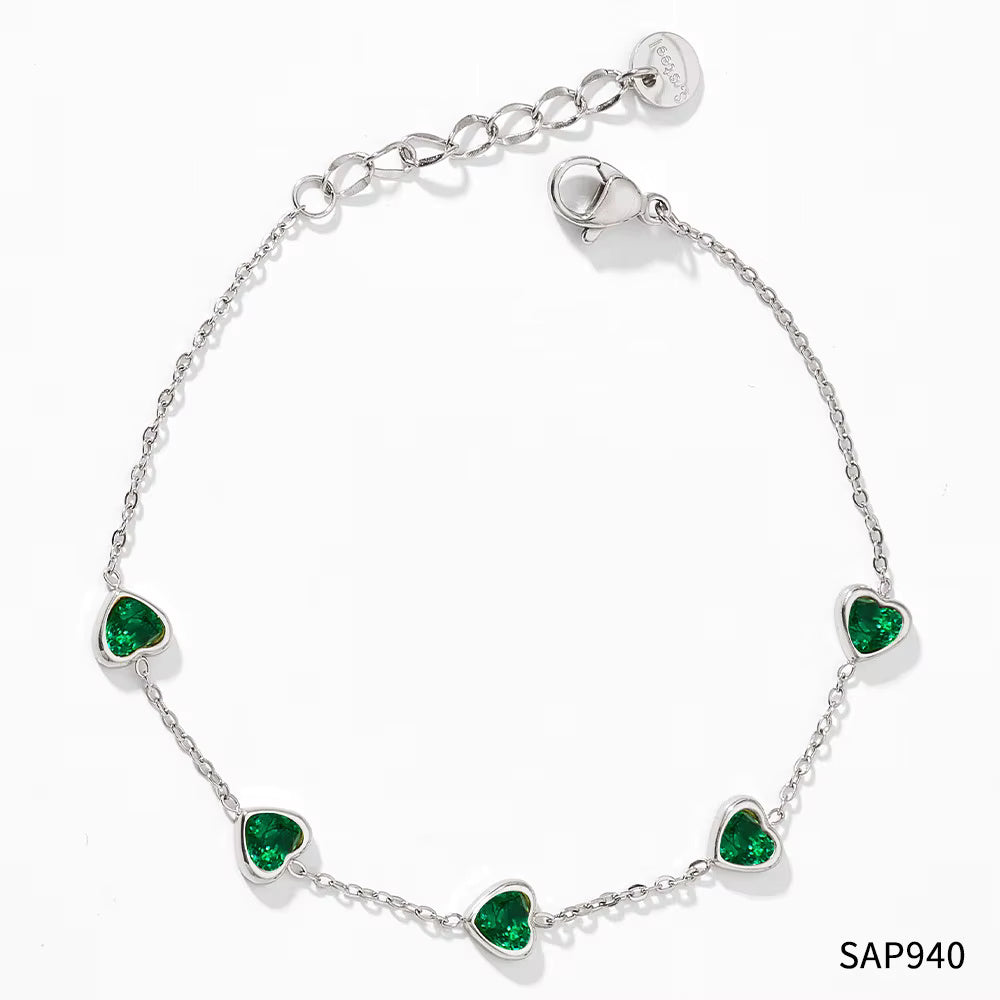 Zircon Heart Charm Bracelets