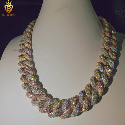 Miossanite 22mm Sterling Silver 925 Miami Cuban Link Chain