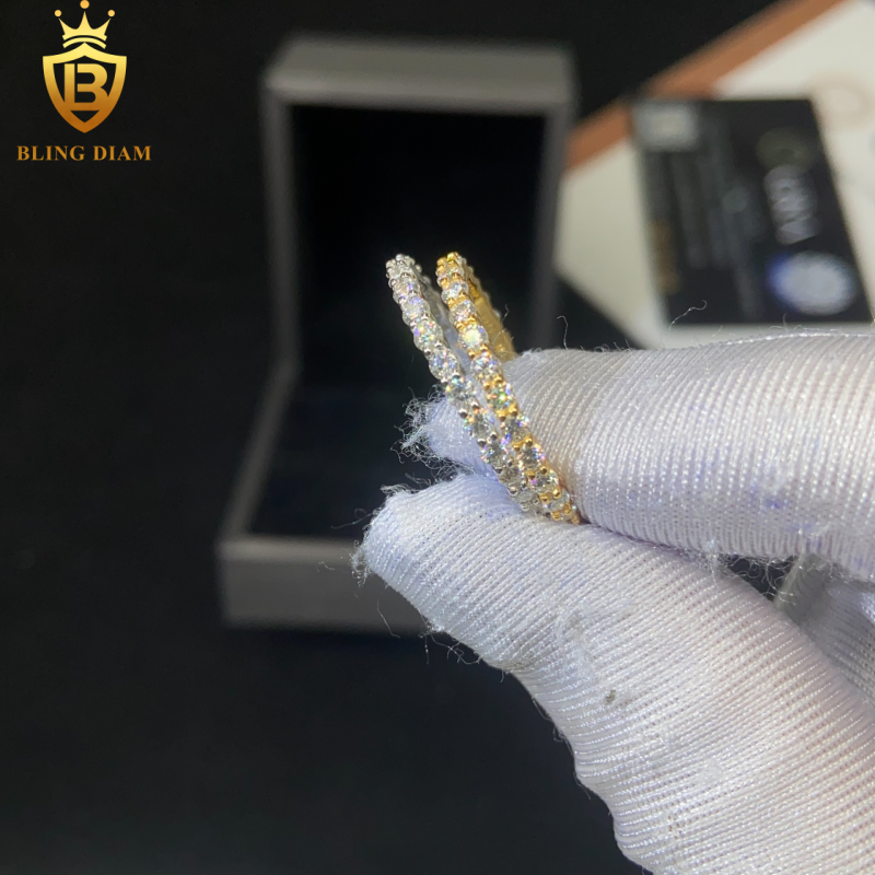 Iced-out moissanite ring