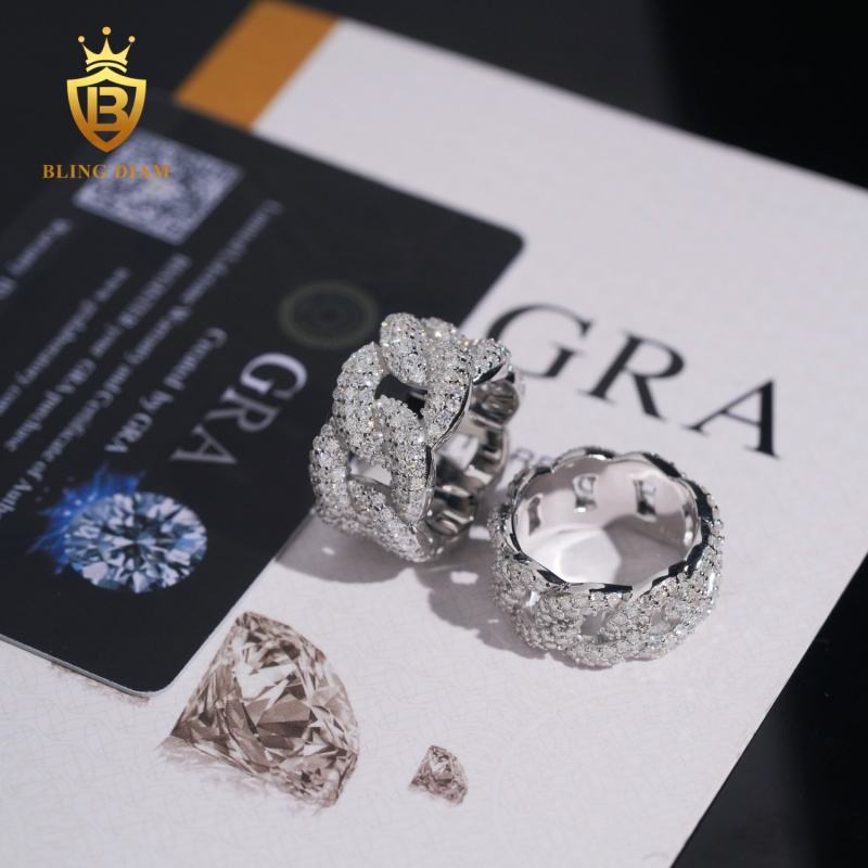 Cuban link moissanite ring