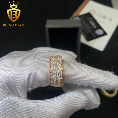 Iced-out men’s moissanite ring