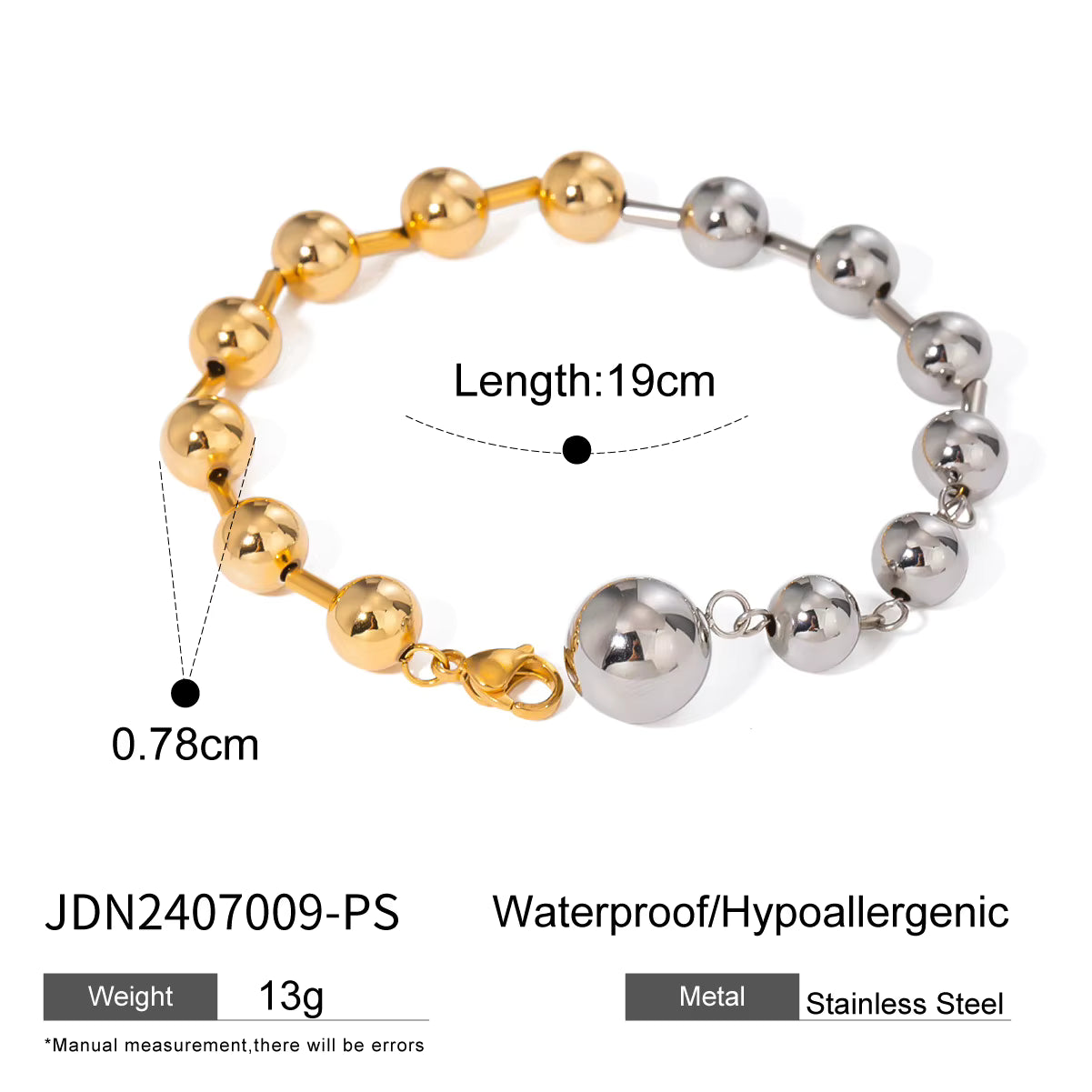 Two-tone Round Bead Bracelet