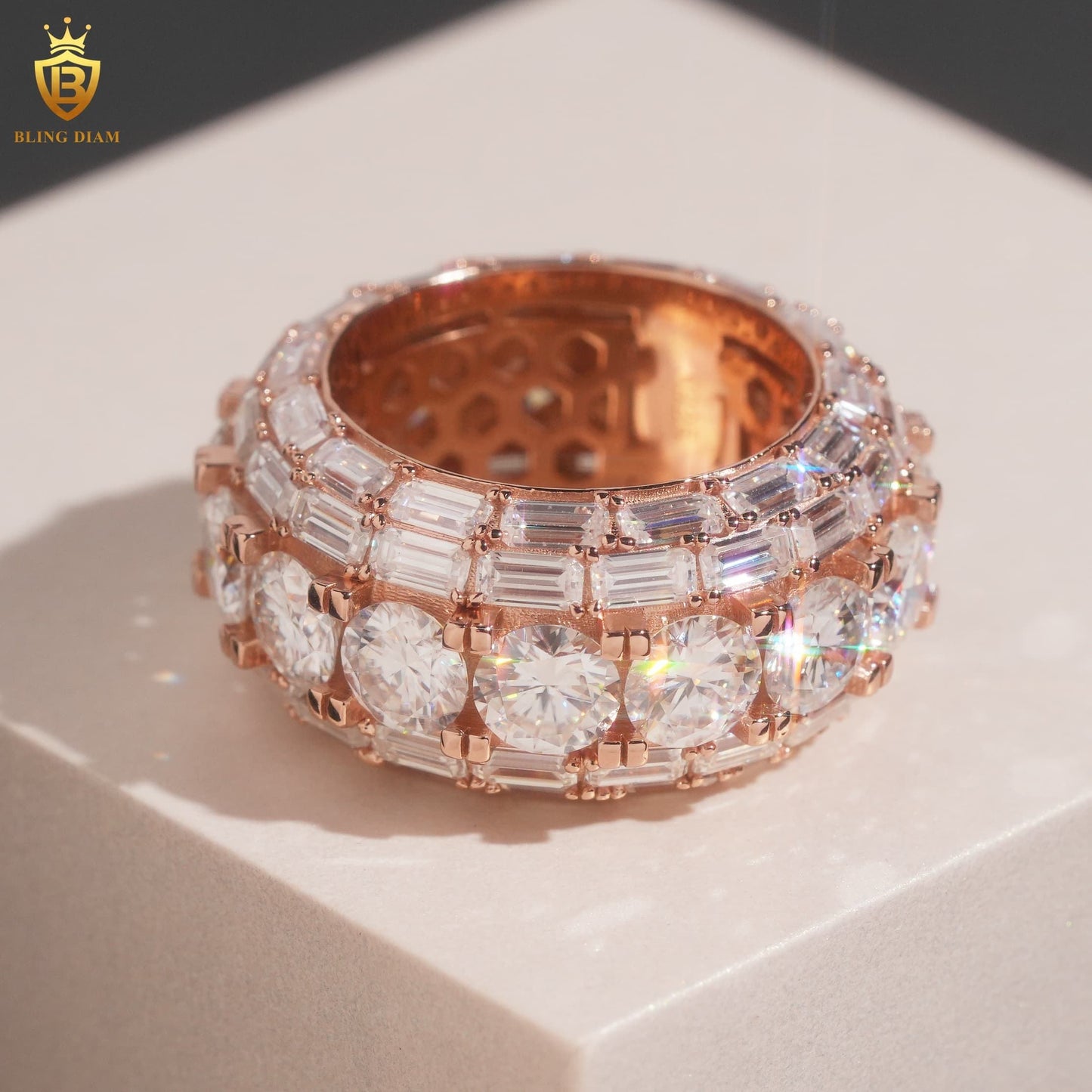 Iced-out hip-hop ring