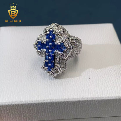 Baguette-cut cross ring