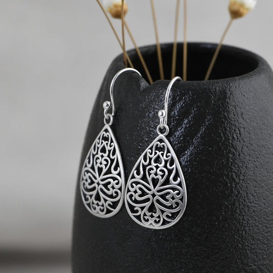 Water Drop Flower Pattern Earrings