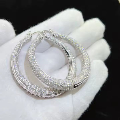 Hoop Earrings - VVS Moissanite, Sterling Silver