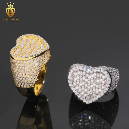 Iced-out men’s moissanite ring