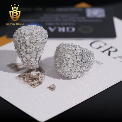 Iced-out moissanite ring