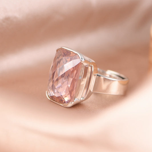 Square Zircon Adjustable Ring