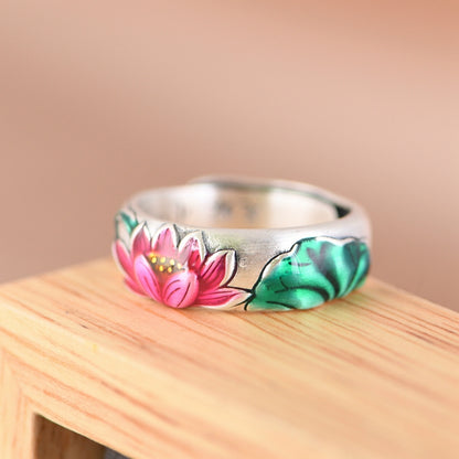 Oil Drop Lotus Leaf Adjustable Ring