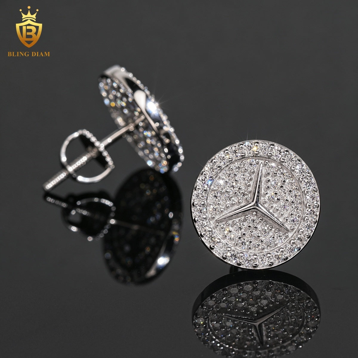 VVS1 Iced-Out Moissanite Stud Earrings