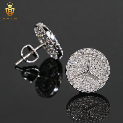 VVS1 Iced-Out Moissanite Stud Earrings
