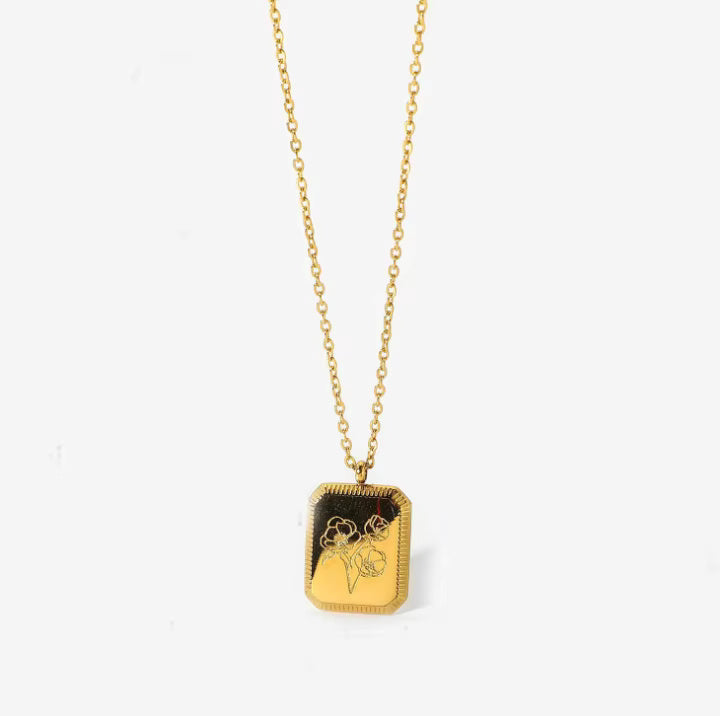 Gold Floral Pendant