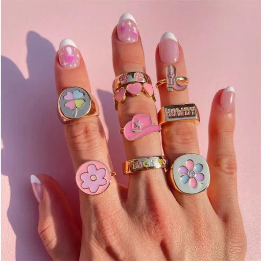Enamel Heart Ring