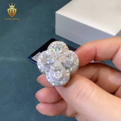 Pear-cut cross moissanite ring