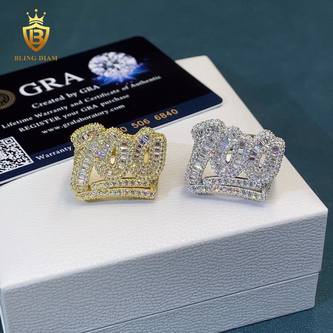 Baguette-cut moissanite ring