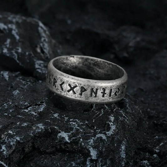Stainless Steel Rune Ring