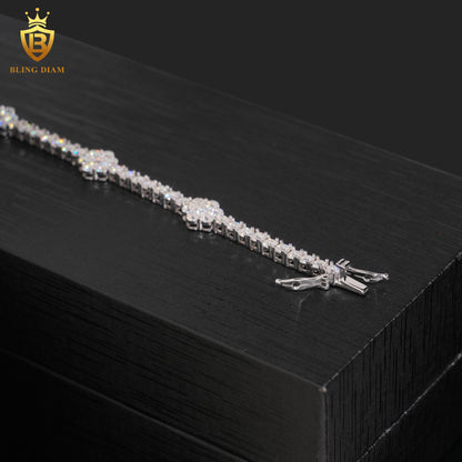 Flower Moissanite Tennis Bracelet