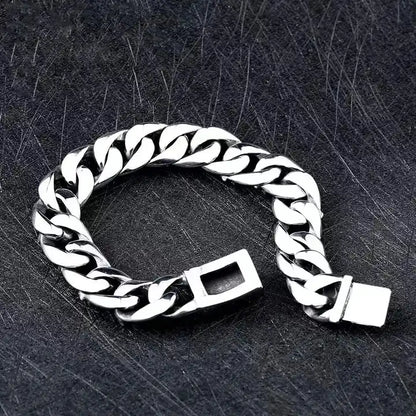 Skeleton Skull Cuban Link Chain Bracelet
