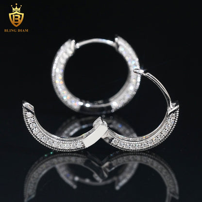 Iced-Out Moissanite Hoop Earrings