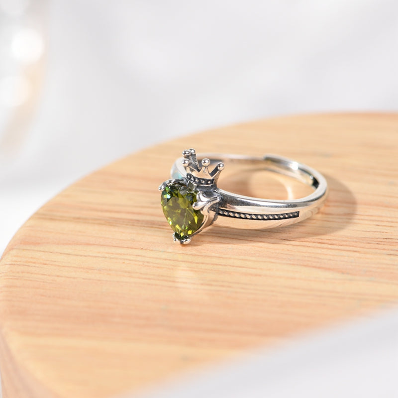 Heart Zircon Crown Ring