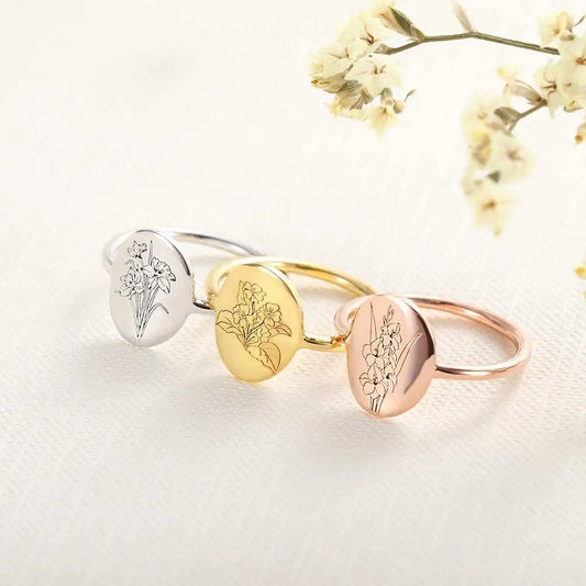 Floral Engraved Rings