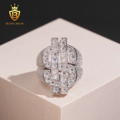 Iced-out hip-hop ring