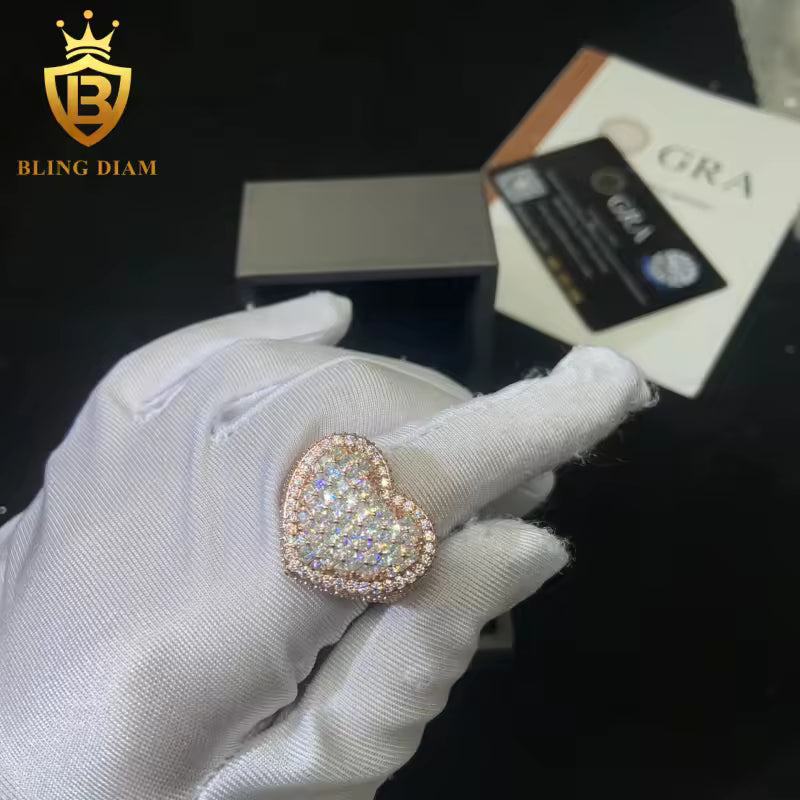 Heart-shaped moissanite ring