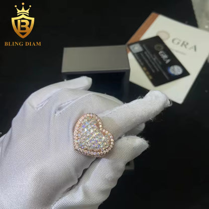 Heart-shaped moissanite ring