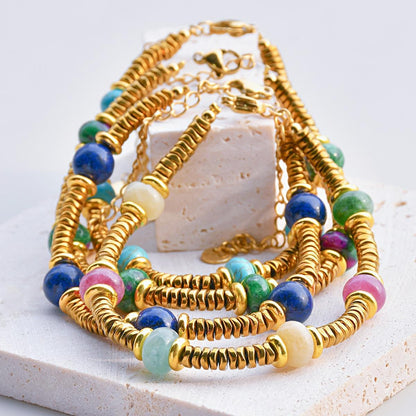 Colorful Natural Stone Spliced Bracelet