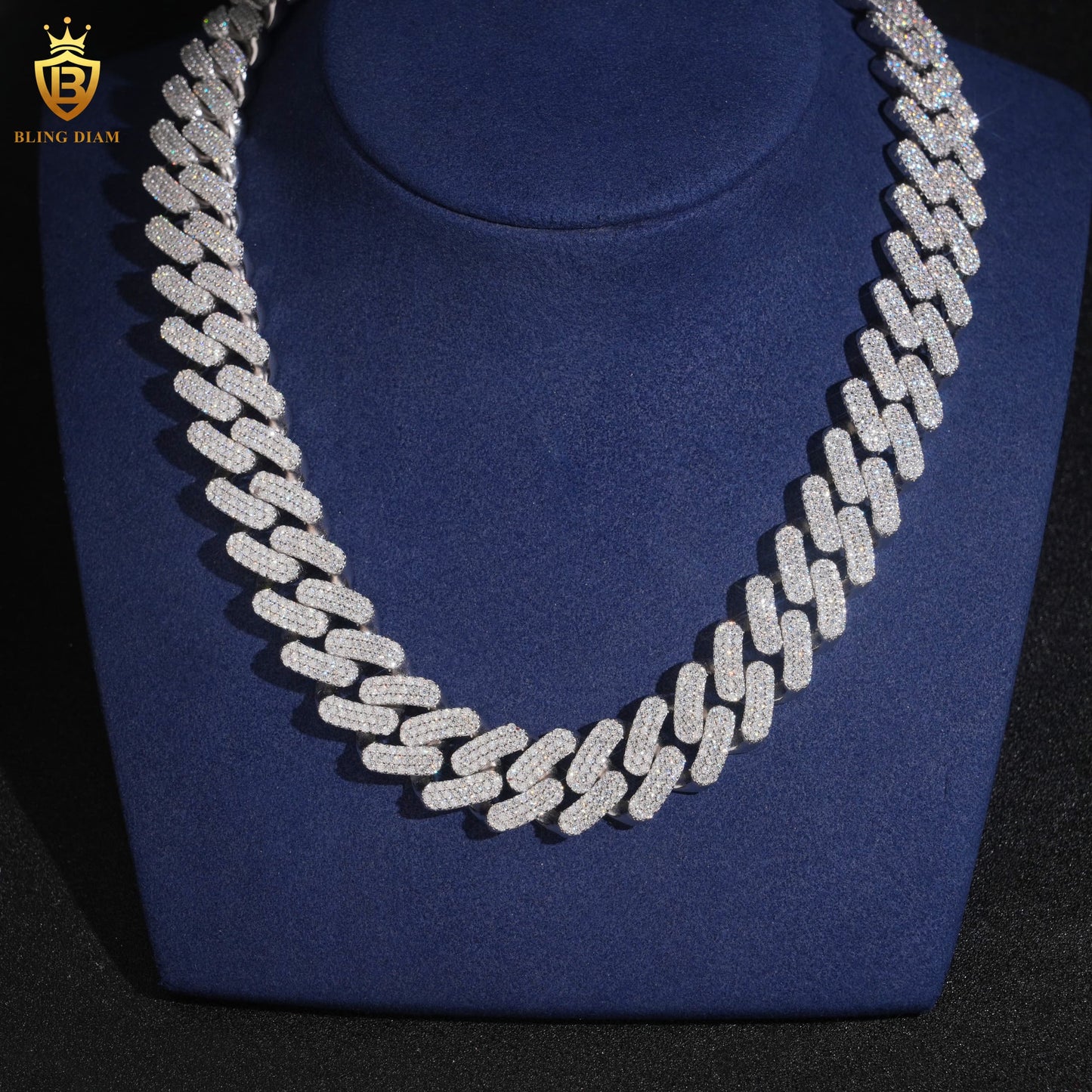 Heavy 18mm 925 Silver VVS Moissanite Cuban Chains