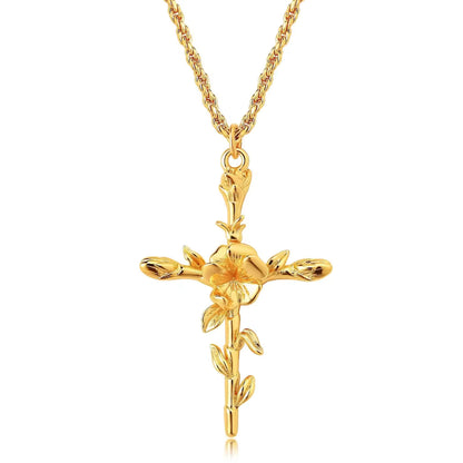 Floral Cross Pendant