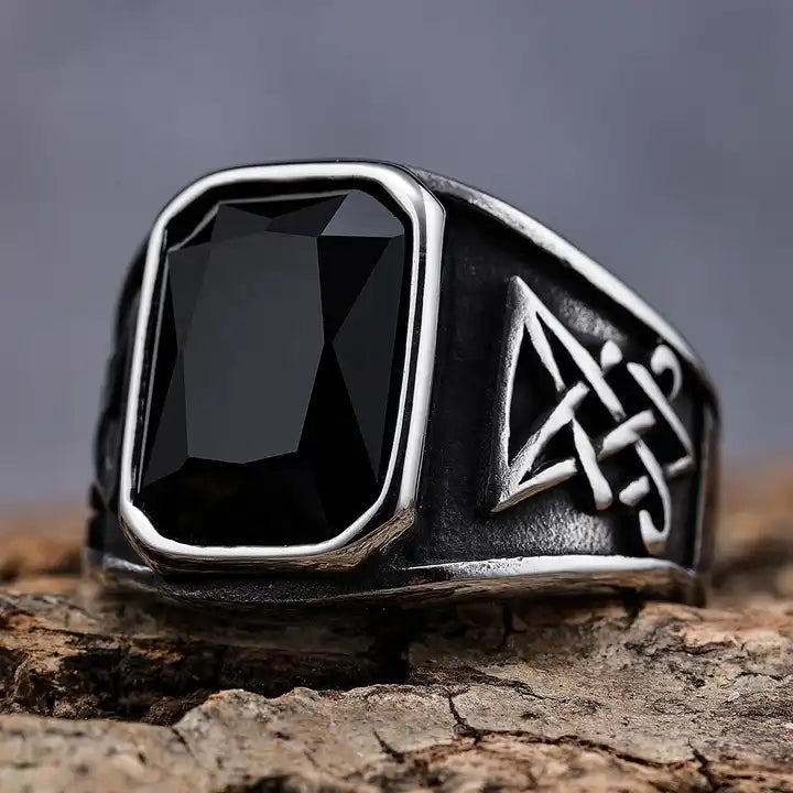 Stainless Onyx Ring