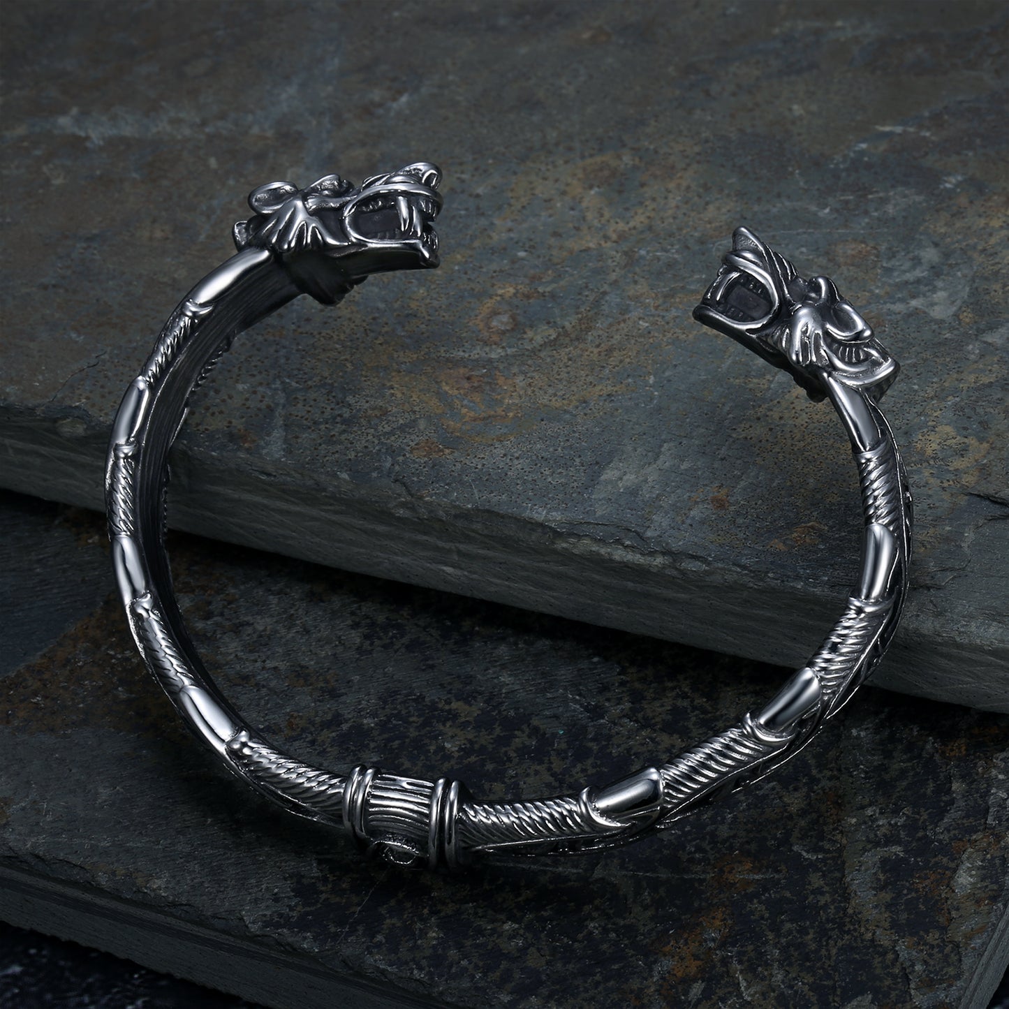 Viking Wolf Dragon Head Bracelet