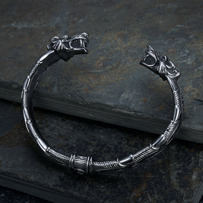 Viking Wolf Dragon Head Bracelet
